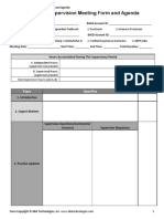 Individual Supervision Meeting Form and Agenda: Topic Specifics Duration