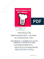 Protocolo de Restaurantes Y Afines PAU EN Rega A Domicilio (Con Propia Logística Del Establecimiento Recojo en Local)