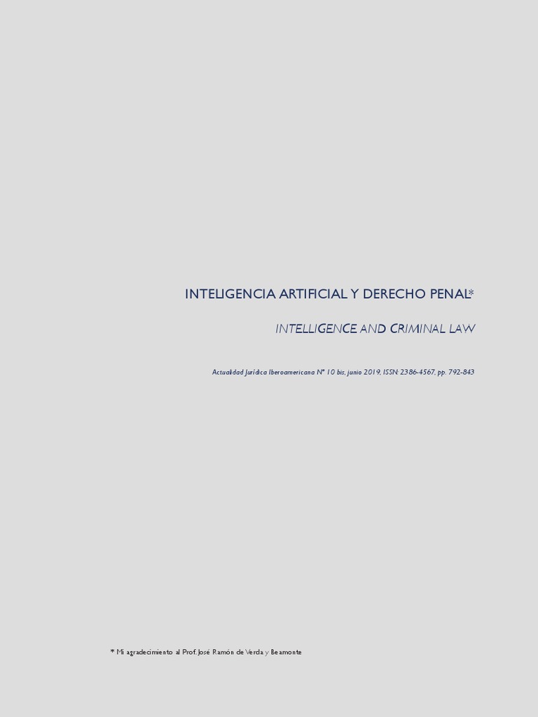 Inteligencia Artificial en Derecho Penal | PDF | Robot | Robótica