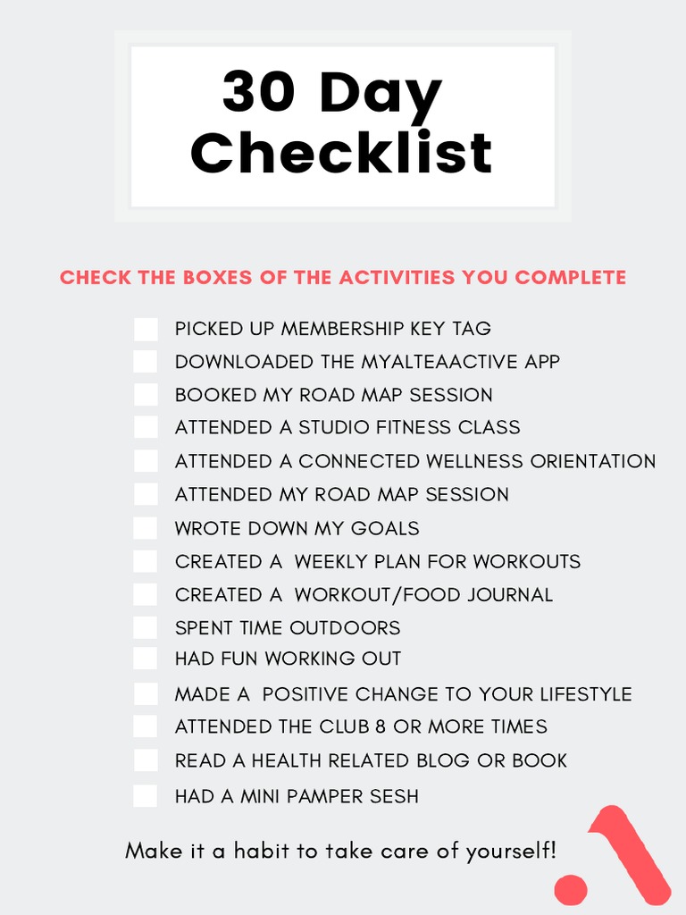 30 Day Checklist.01 | PDF