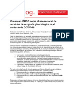 ISUOG Consensus Statementthe Rational Use of Gynecological Ultrasound Services in The Context of COVID 19spanish