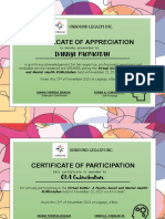 Certificate of Appreciation: Darryl Pagpagitan