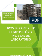 Tipos de Concreto, Composición, Pruebas de Laboratorio-2021-2