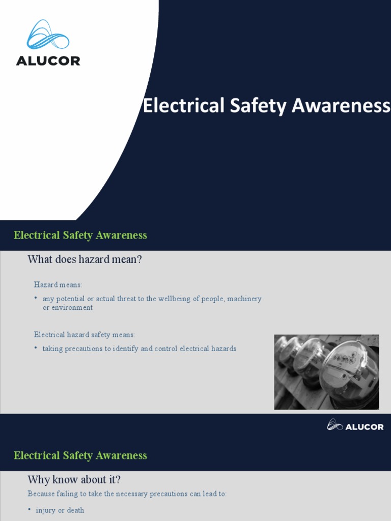 Electrical Safety Awareness PDF First Aid Safety
