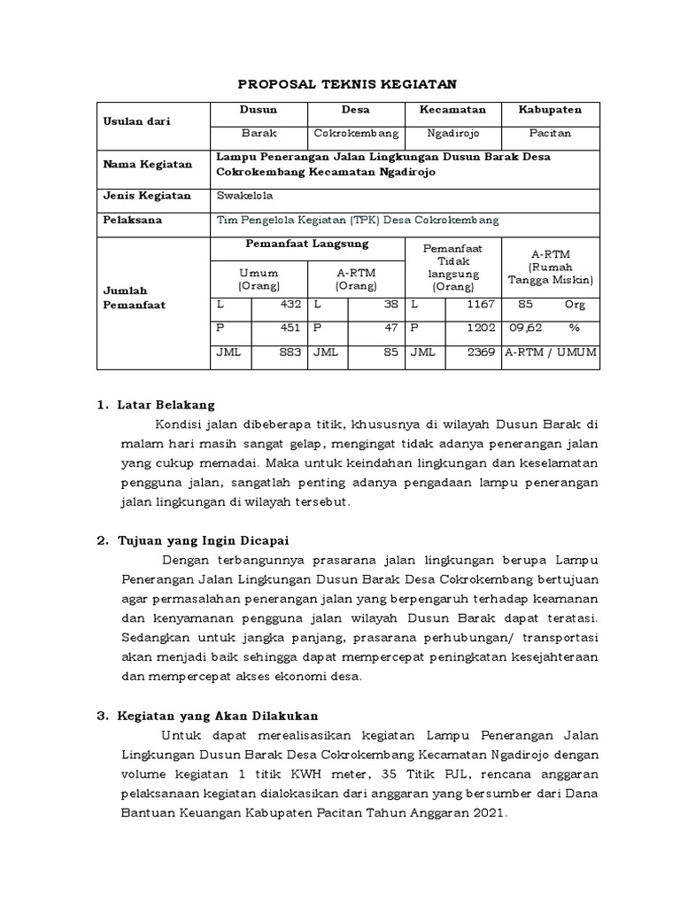 11.proposal Kegiatan-Lampiran RKP 2021 | PDF