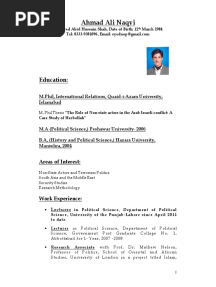 Ahmad Ali Naqvi: Education
