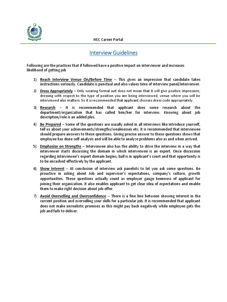 Interview Guides PDF Interview Employment