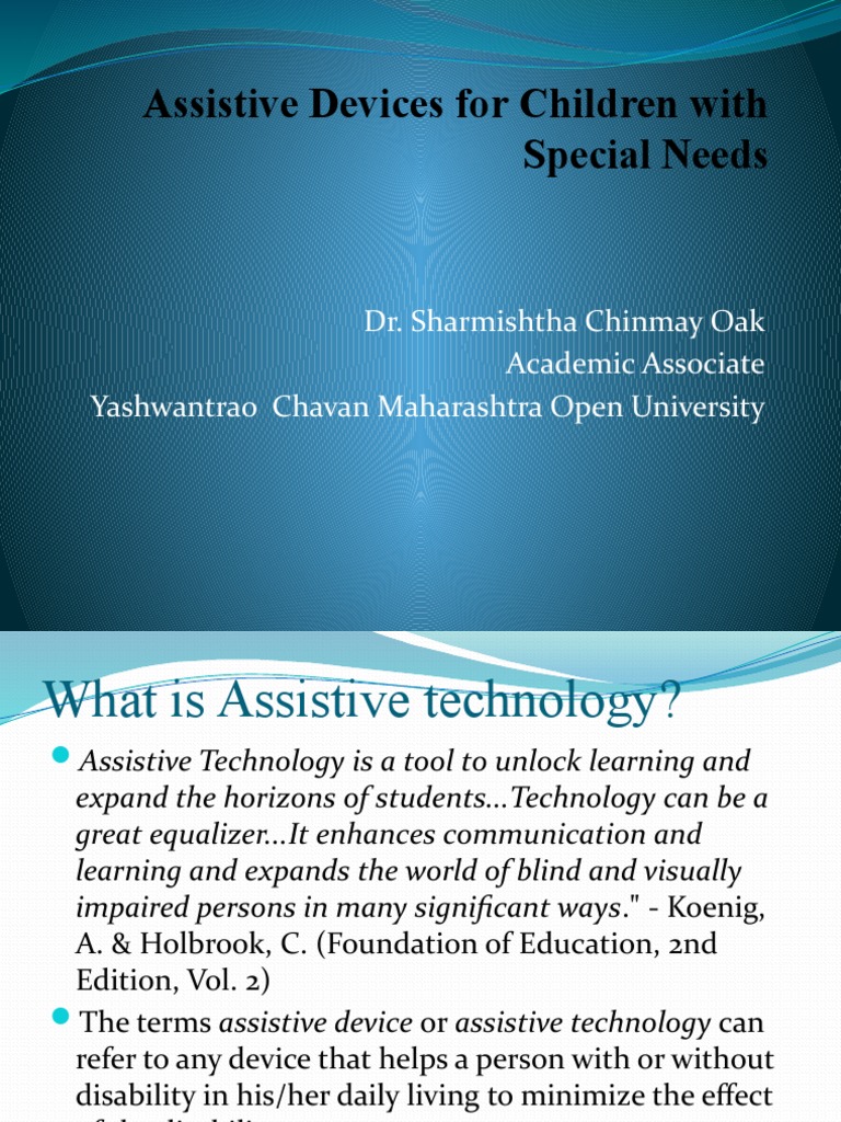 Assistive Tech for Children with Disabilities | PDF | Hearing Aid ...
