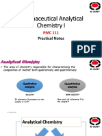 Pharmaceutical Analytical Chemistry I: Practical Notes