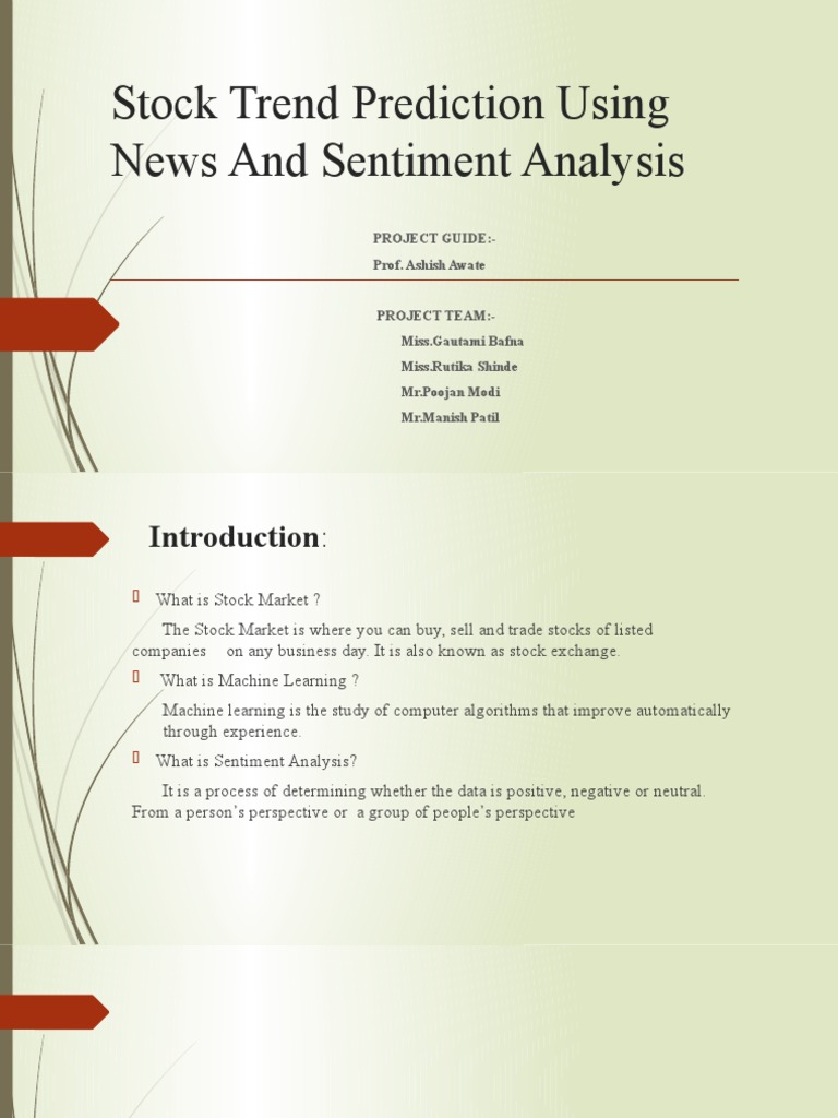 Stock Trend Prediction via Sentiment Analysis | PDF | Machine Learning ...
