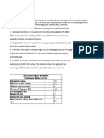 Conditions of Battery Sizing Calculation (Design Condition & Cell Information)