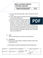 Kejriwal Castings Limited (Testing Lab, DGP) : Management System Procedure For Personal and Training Records 1.0 Purpose