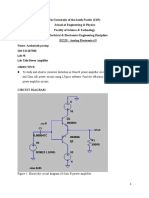 Lab #8 Lab Title:Power Amplifier: Figure 1: Shows The Circuit Diagram of Class B Power Amplifier