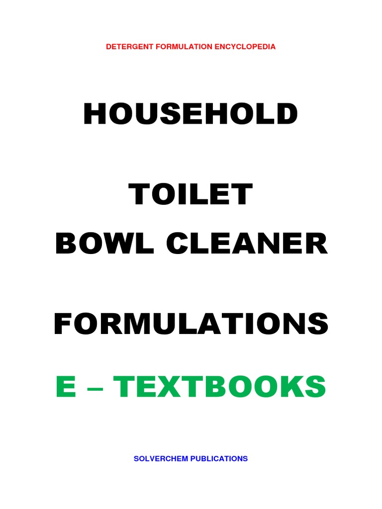 Household Toilet Bowl Cleaner Formulations E Textbooks PDF
