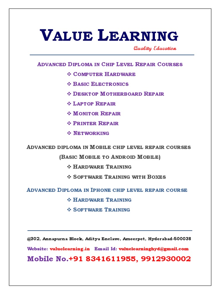 Advanced Computer Repair Courses and Diplomas PDF Bios Computer