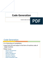 Code Generation: M.B.Chandak Lecture Notes On Language Processing