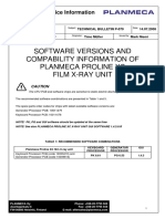 Software Versions and Compability Information of Planmeca Proline XC Film X-Ray Unit