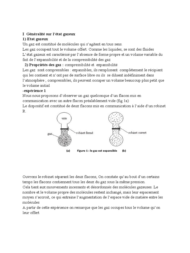 Propriétés et lois des gaz en physique | PDF | Pression | Gaz