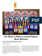 Six Ways To Make Lockout/Tagout More Efficient