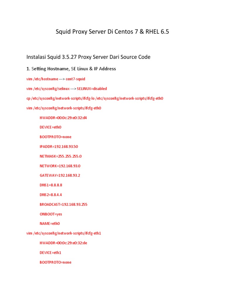 Install Squid Proxy on CentOS 7 & RHEL 6.5 | PDF | Port (Computer ...