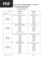 Download Exam Time Table -NICMAR by Kathir Neo SN54850700 doc pdf