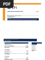 Weighted Average Cost of Capital (WACC) Calculator: Strictly Confidential