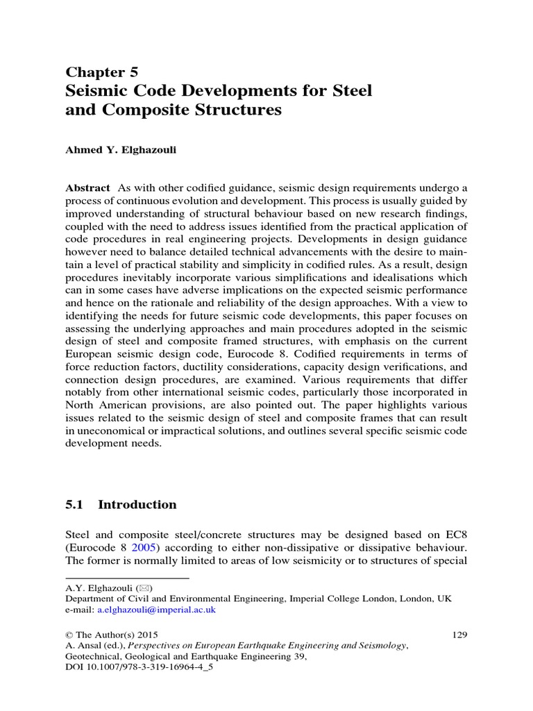 Seismic Code Developments For Steel & Composite Structures | PDF | Beam ...
