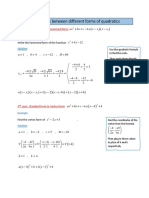 Convertions Between Different Forms of Quadratics