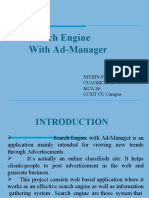 Search Engine With Ad-Manager: Nithin P Cuagmca 014 Mca S6 CCSIT CU Campus