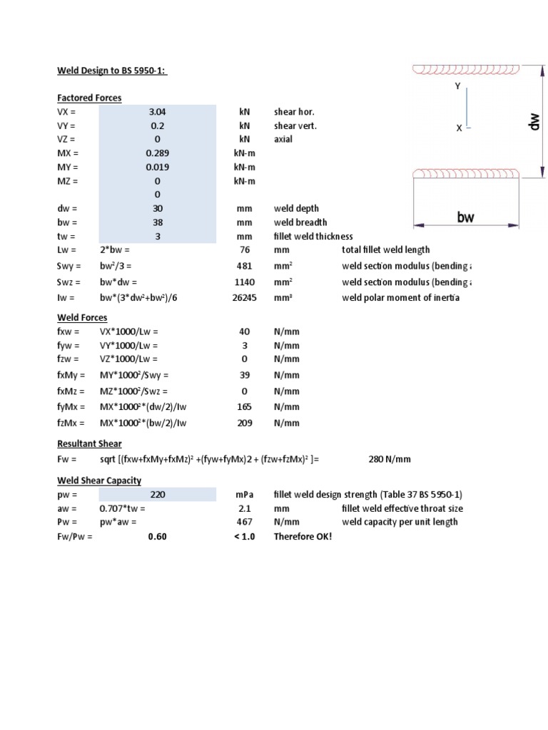 Weld Design BS 59501 (Ok) PDF Mechanics Mechanical Engineering