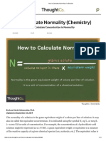 How To Calculate Normality of A Solution