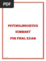 Psycholinguistics For Final Exam