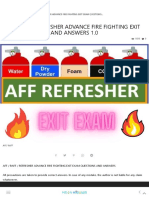 Aff / Raff / Refresher Advance Fire Fighting Exit Exam Questions and Answers 1.0