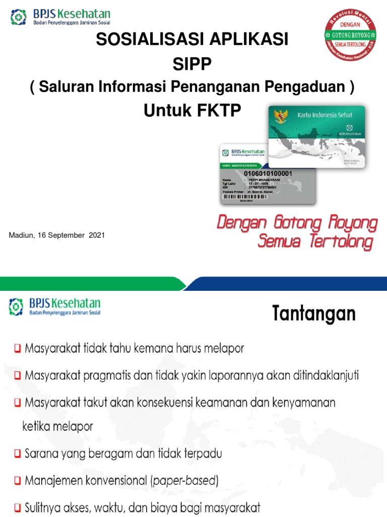 Sosialisasi Aplikasi SIPP untuk Faskes | PDF