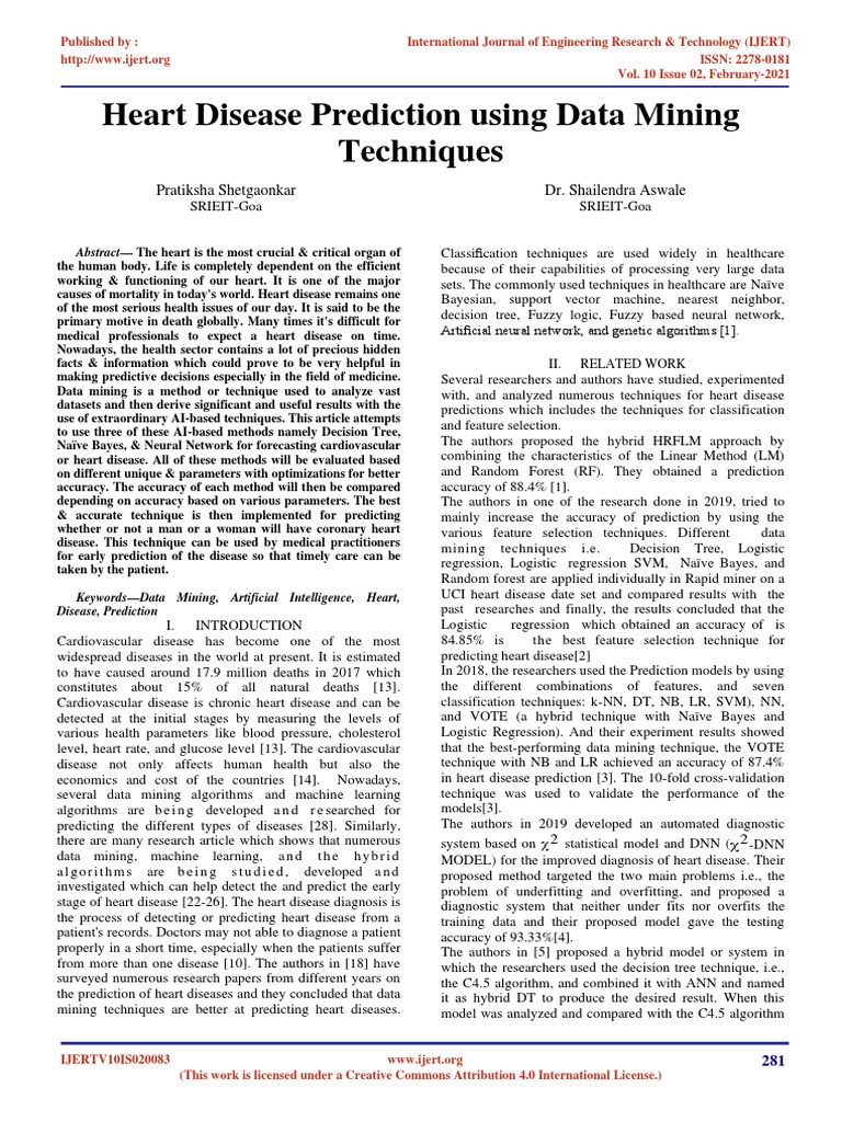 Heart Disease Prediction Using DM Techniques | PDF | Machine Learning ...