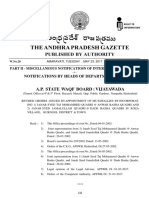 A.P. State Waqf Board: Vijayawada: Notifications by Heads of Departments Etc.