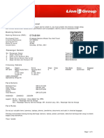 Lion Air eTicket Itinerary Receipt for Medan to Gunung Sitoli