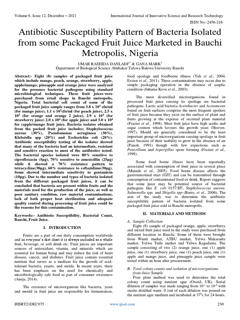 Antibiotic Susceptibility Pattern of Bacteria Isolated From Some