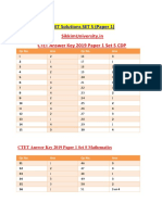 CTET Answer Key 2019 Paper 1 Set S