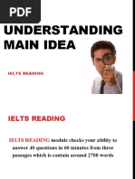 Understanding Main Idea: Ielts Reading