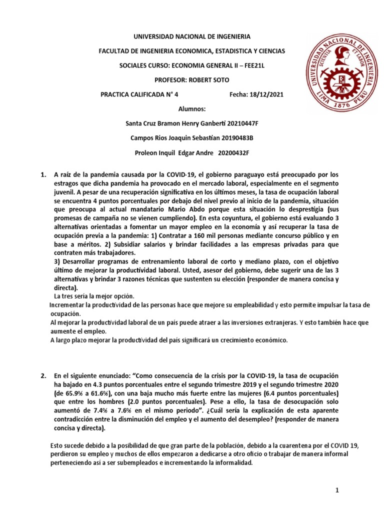Impacto de COVID-19 en el Empleo Juvenil | PDF | Desempleo | Ciencias ...