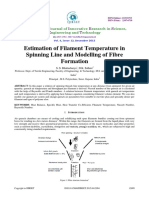 Estimation of Filament Temperature in Spinning Line and Modelling of Fibre Formation