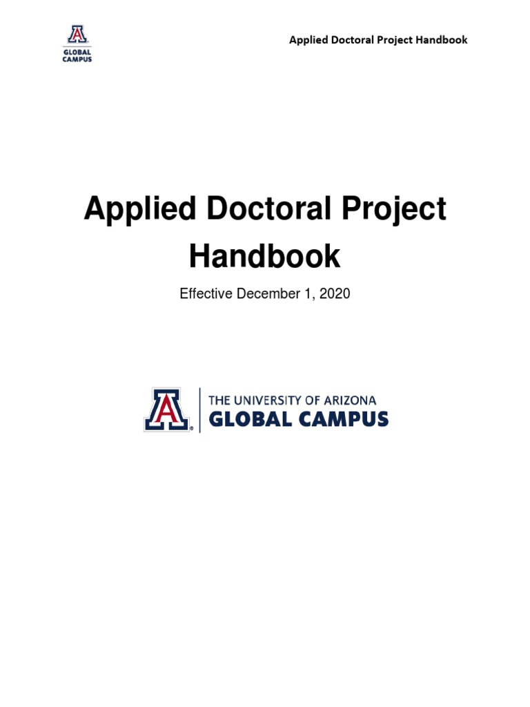 Applied Doctoral Project Handbook | PDF | Thesis | Institutional Review ...