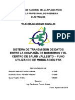 Sistema de Transmision de Datos Entre La Compañía de Bomberos Y El Centro de Salud Vallesito - Puno Utilizando de Modulación FSK