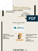 A Study On " W.R.T Zen Securities Limited, Hyderabad.: Online Trading & Its Impact On The Growth of The Business"
