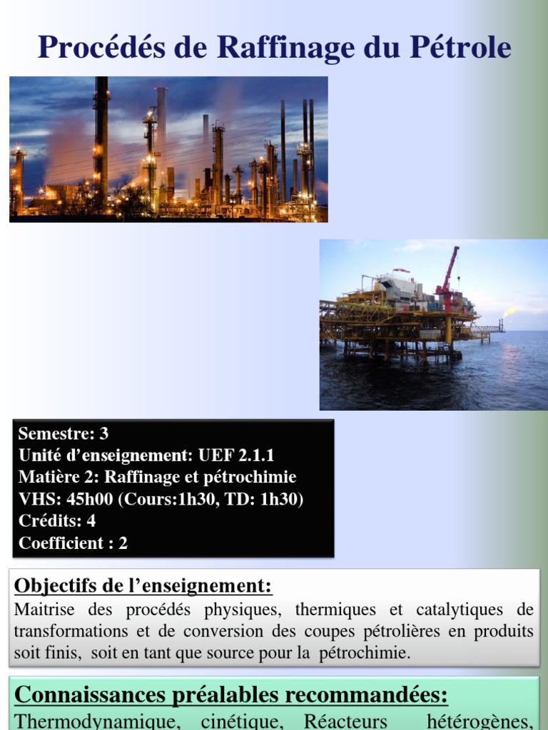 Procédés de Raffinage du Pétrole | PDF | Pétrole | Sciences physiques