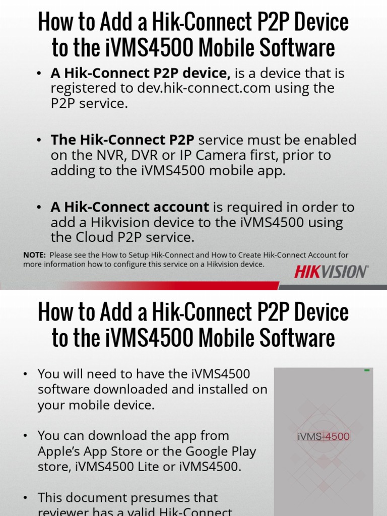 A HikConnect P2P Device, Is A Device That Is PDF Mobile App Qr Code