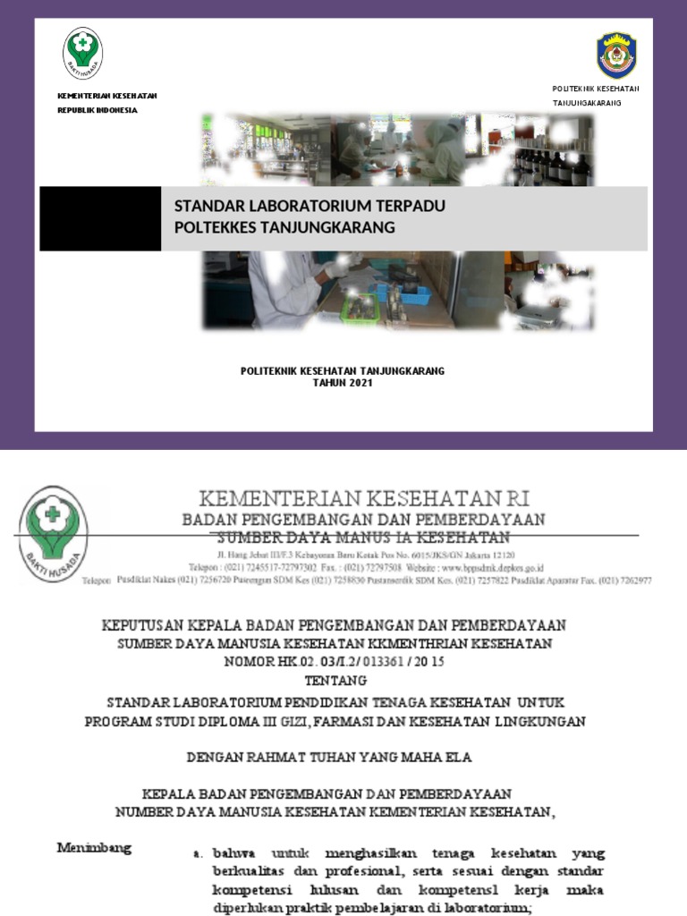 Standar Laboratorium Terpadu Poltekkes Tanjungkarang | PDF