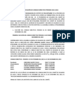 Acta de Renovación de Consejo Directivo Periodo 2021