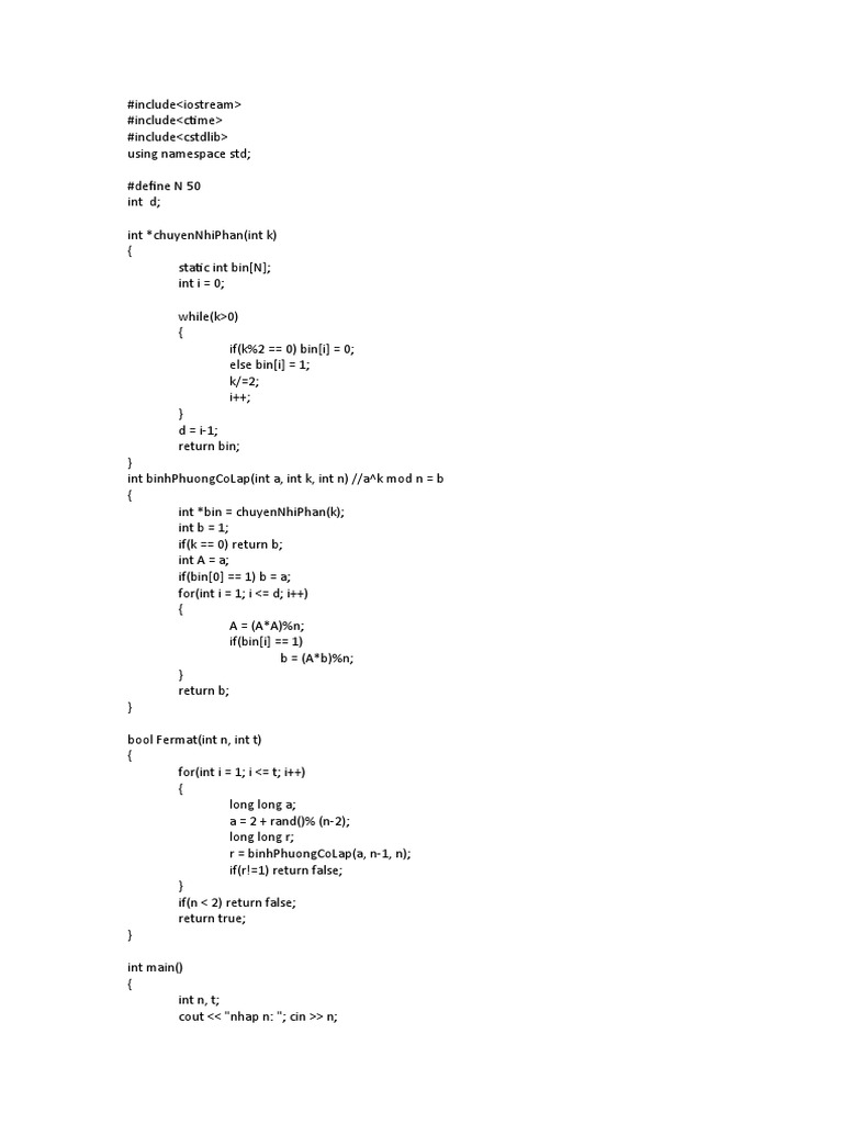 Fermat CodeC++ | PDF | Teaching Methods & Materials